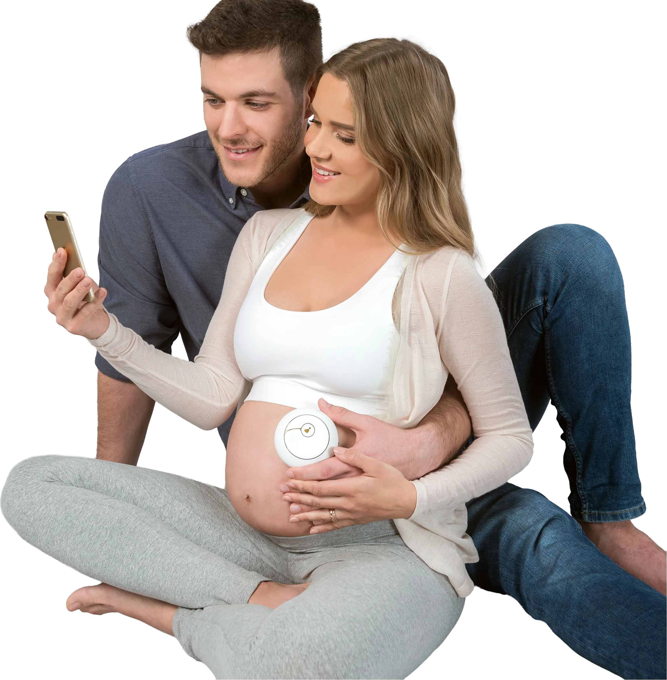 Couple with fetal monitor